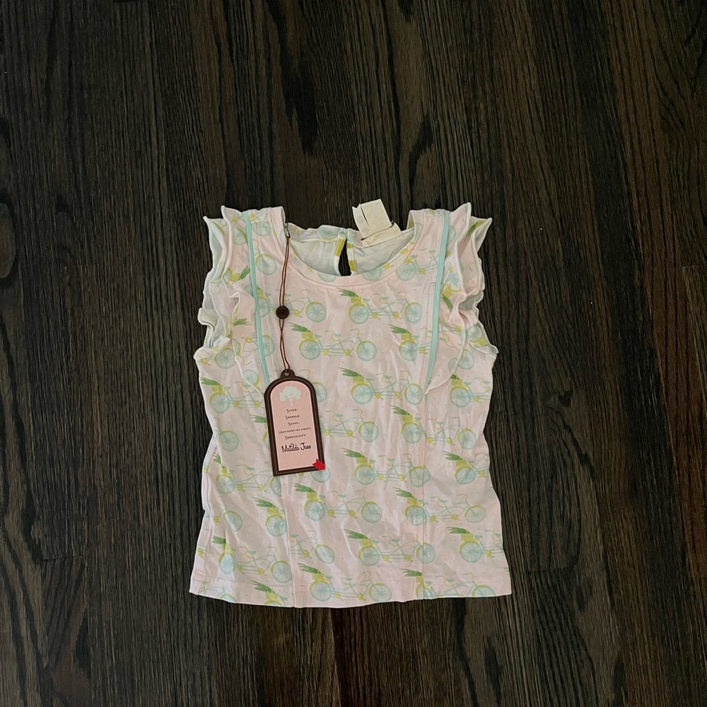 Pastel Bicycle Ruffle Tank Top
